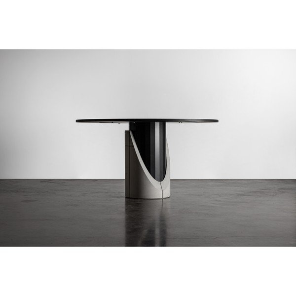 Кръгла маса за хранене с дъбов плот 140x140 cm Sharp - Lyon Béton-image-4
