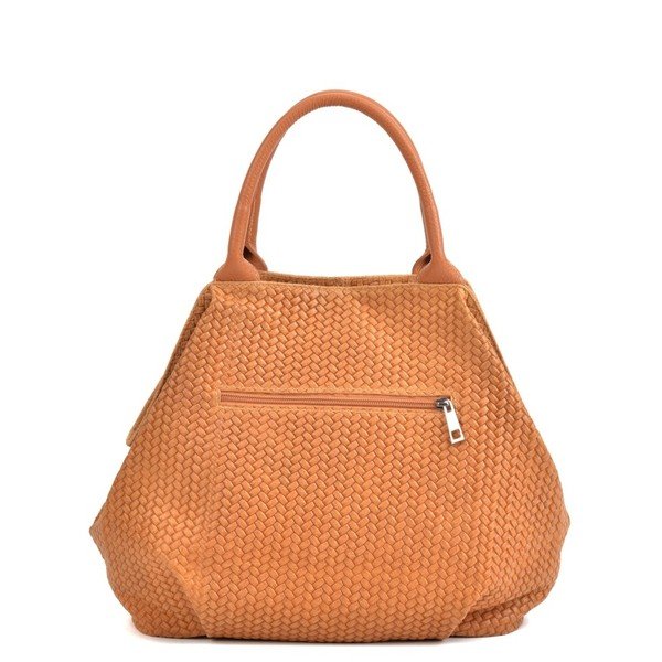 Koňakově hnědá kožená kabelka Mangotti Bags Betania-image-1
