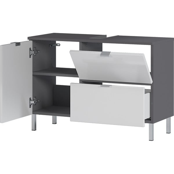 Бяло-сив шкаф под умивалника 80x56 cm Mauresa - Germania-image-3