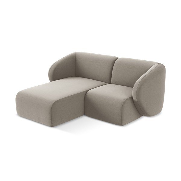 Светлокафяв кадифен ъглов диван (ляв ъгъл) Lani – Makamii-image-2