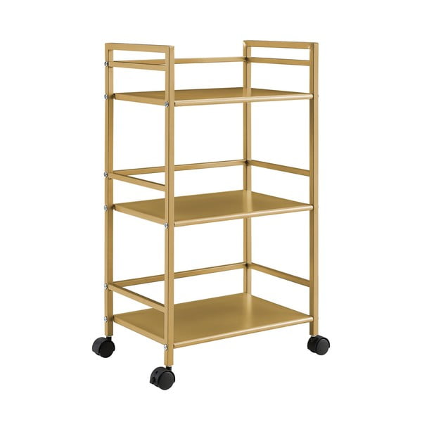 Метална маса за сервиране на колелца в златисто 29x43 cm Helix - Novogratz-image-3