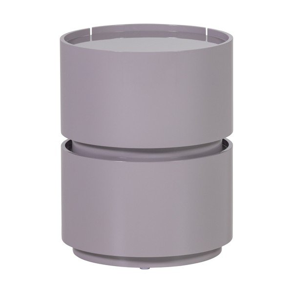 Светлосиво гланцово нощно шкафче Lunex – WOOOD