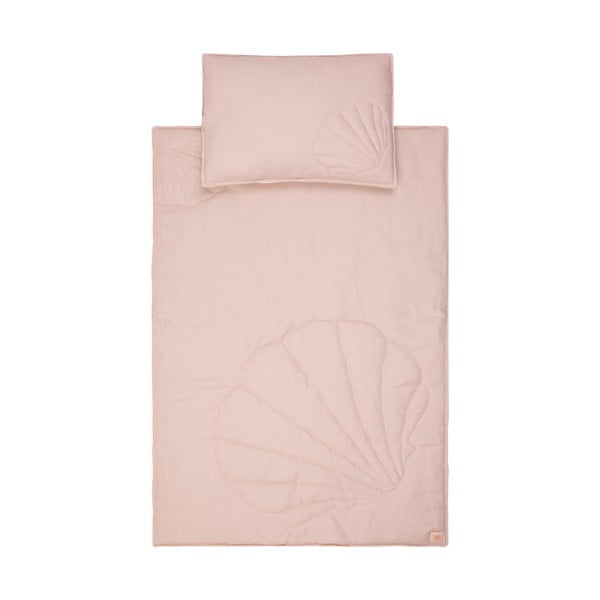 Комплект за детско легло от розов лен Powder Pink - Moi Mili
