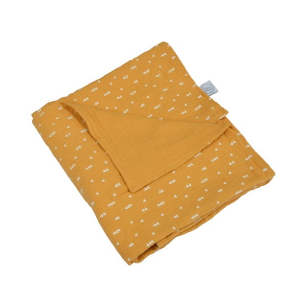 Жълто муселиново бебешко одеяло 75x75 cm – Bébé Douceur