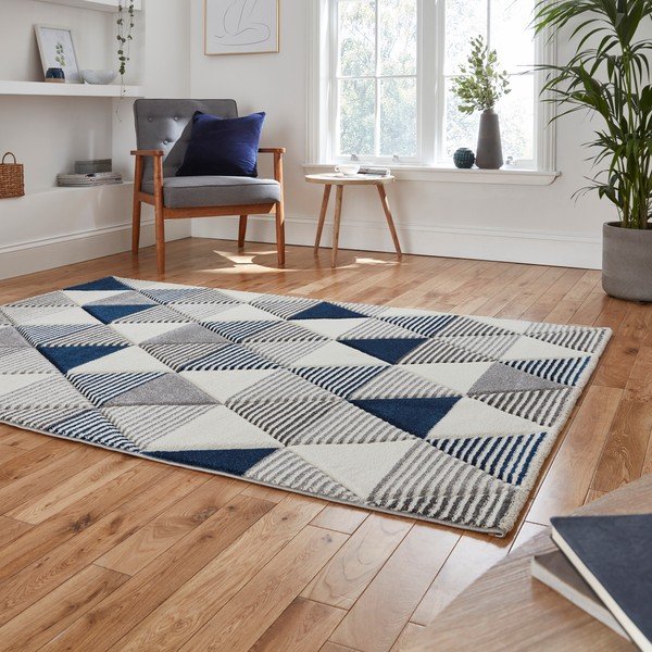 Синьо-сив килим Geo, 120 x 170 cm Brooklyn - Think Rugs-image-2