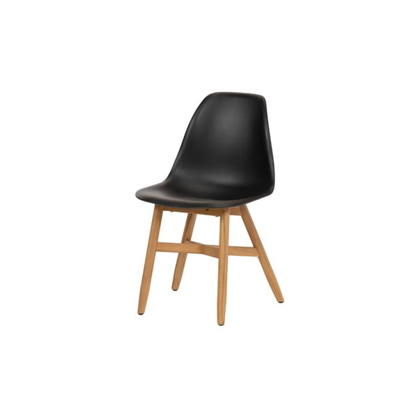 Дървено-пластмасов градински стол в черно-естествен цвят Lotus - Exotan