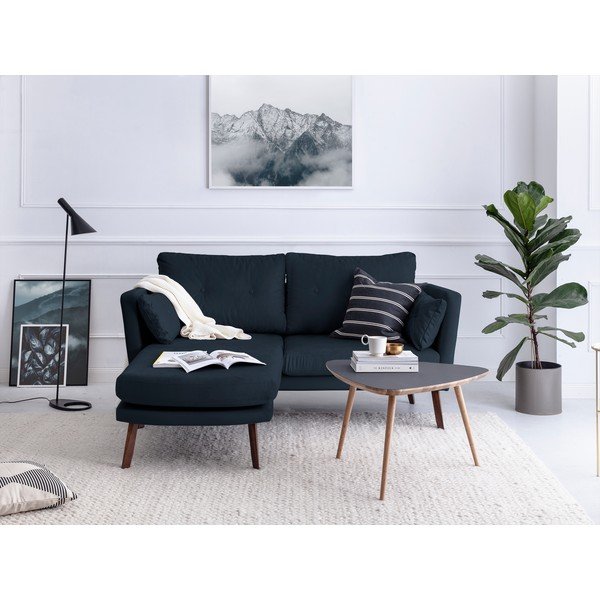 Тъмносин триместен диван Elena, с шезлонг в левия ъгъл - Mazzini Sofas-image-1