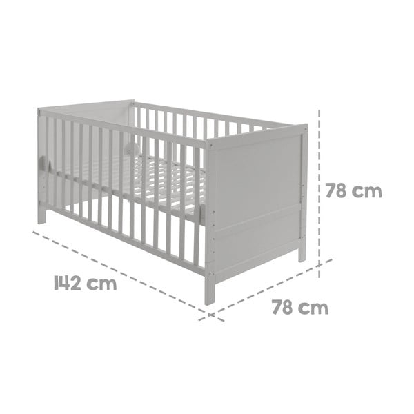 Светлосиво детско легло 70x140 cm - Roba-image-4