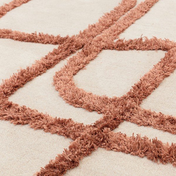 Ръчно изработен вълнен килим тухлен/кремав 160x230 cm Matrix – Asiatic Carpets-image-2