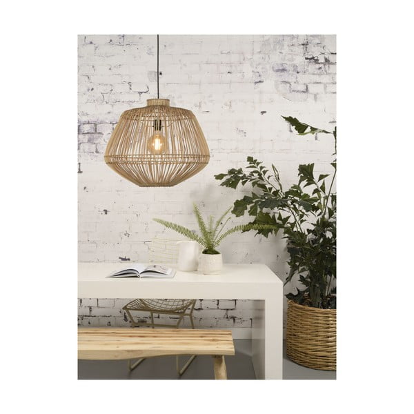 Кафява висяща лампа от ратан , ⌀ 60 cm Madagascar - Good&Mojo-image-3