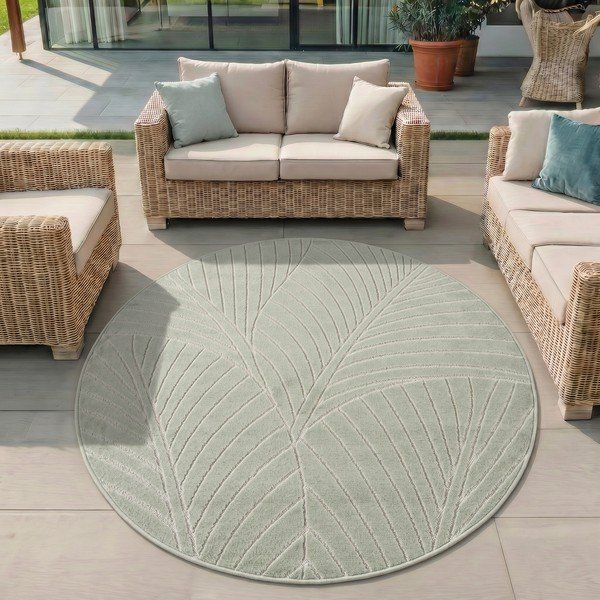 Зелен кръгъл килим за открито и закрито ø 160 cm Nova 1203 – Ayyildiz Carpets-image-1