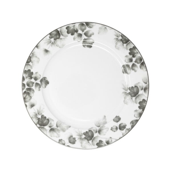 Бели/светлосиви порцеланови чинии в комплект 6 бр. ø 26 cm Foliage gray – Villa Altachiara