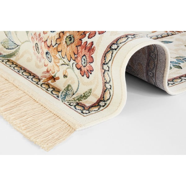 Кремав килим от вискоза 135x195 cm Oriental Flowers – Nouristan-image-2