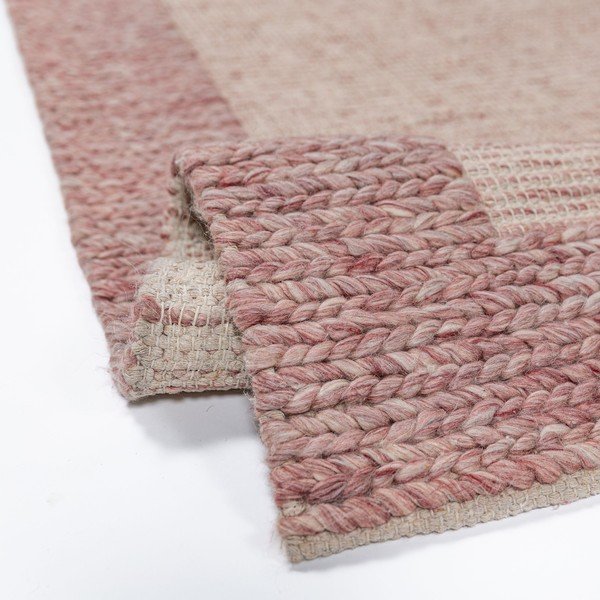 Светлорозов ръчно изработен килим със смес от вълна 120x170 cm Rue – Flair Rugs-image-4