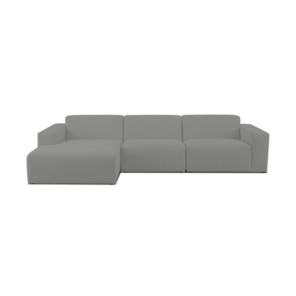 Сив ъглов диван от букле (ляв ъгъл) Roxy – Scandic
