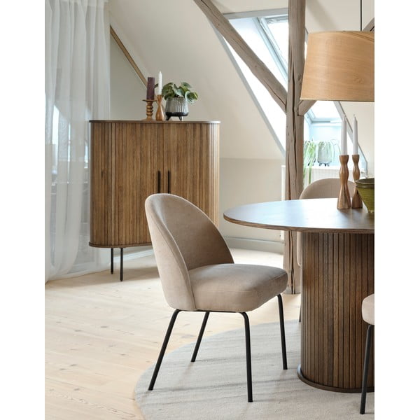 Кафяво шкафче от декор от дъб  с плъзгащи се врати 100x118 cm Nola – Unique Furniture-image-1