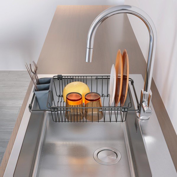 Матирана черна стоманена тава за оттичане Lava - Metaltex-image-2