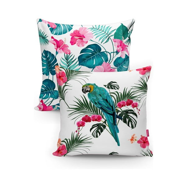 Комплект от 2 калъфки за възглавници Green Leave Parrot, 45 x 45 cm - Minimalist Cushion Covers