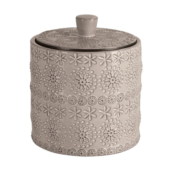 Бежов порцеланов органайзер за баня за памучни тампони Relief – Spirella