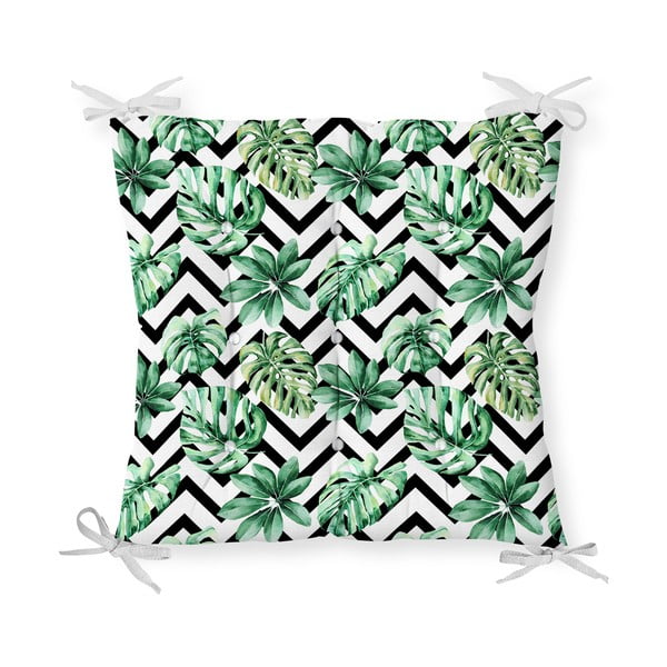 Възглавница за сядане от памучна смес Palm Leaves, 40 x 40 cm - Minimalist Cushion Covers
