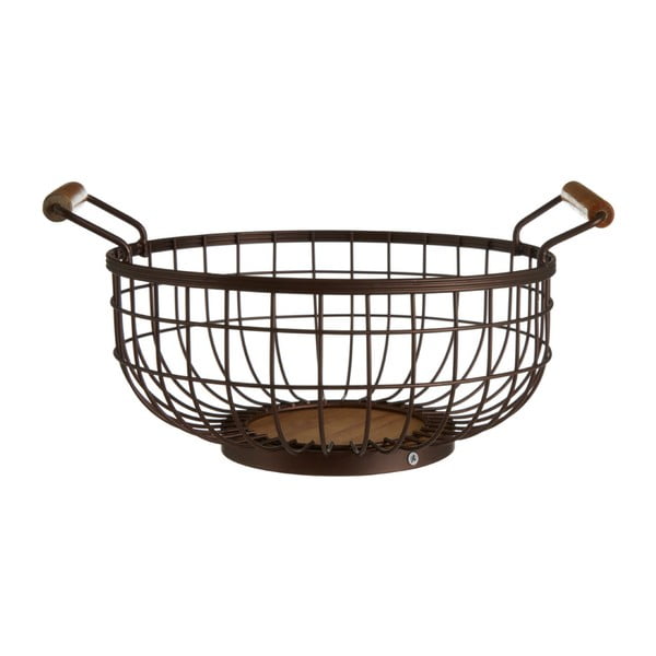 Желязна кошница за плодове с бронзов цвят и дървени дръжки - Premier Housewares