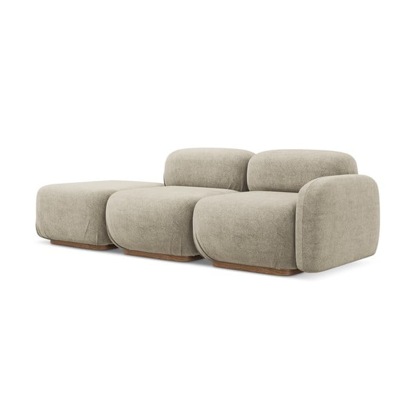 Бежов модулна лежанка от букле (ляв ъгъл) Ailani – Makamii-image-2