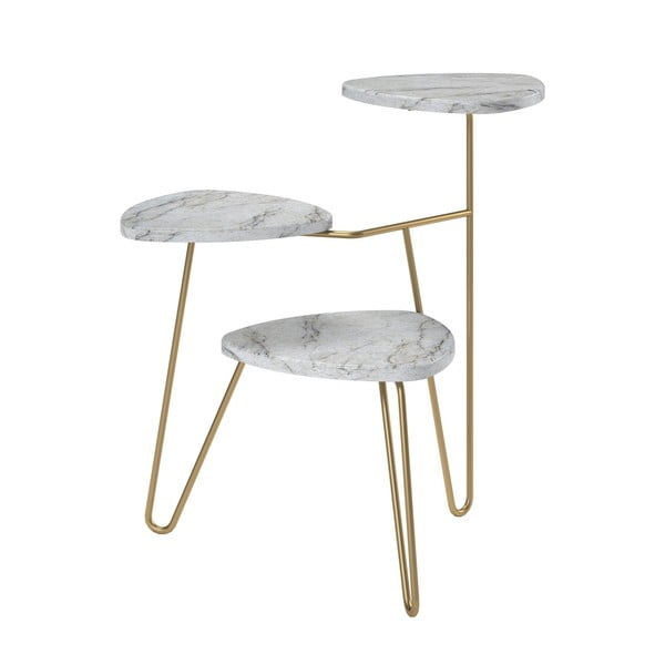 Стойка за цветя в бяло и златно Novogratz Athena-image-2