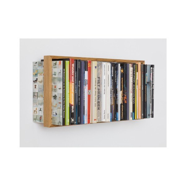 Knižní police z dubového dřeva das kleine b b9, výška 34 cm-image-3