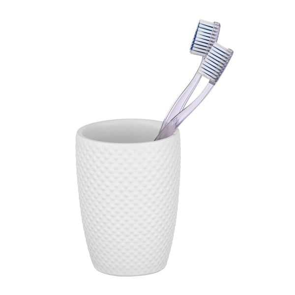 Бяла керамична чаша за четки за зъби Punto - Wenko