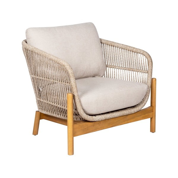 Градински комплект за отдих от масивна акация за 4 души в кремав и естествен цвят Terracina – House Nordic-image-2