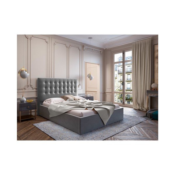 Сива табла за глава с кадифено покритие , 140 x 120 cm Athena - Windsor & Co Sofas-image-3