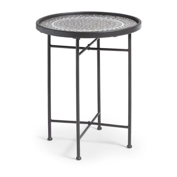 Černý kovový odkládací stolek La Forma Adri, ⌀ 45 cm
