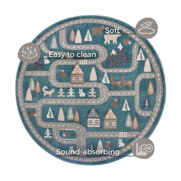 Детски килим в цвят бензин ø 140 cm Streets - Hanse Home-image-4