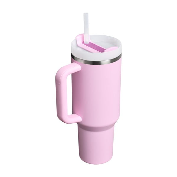 Розов термос със сламка от неръждаема стомана 1,18 l Quencher H2.0 FlowState Tumbler Cherry Blossom – Stanley-image-3
