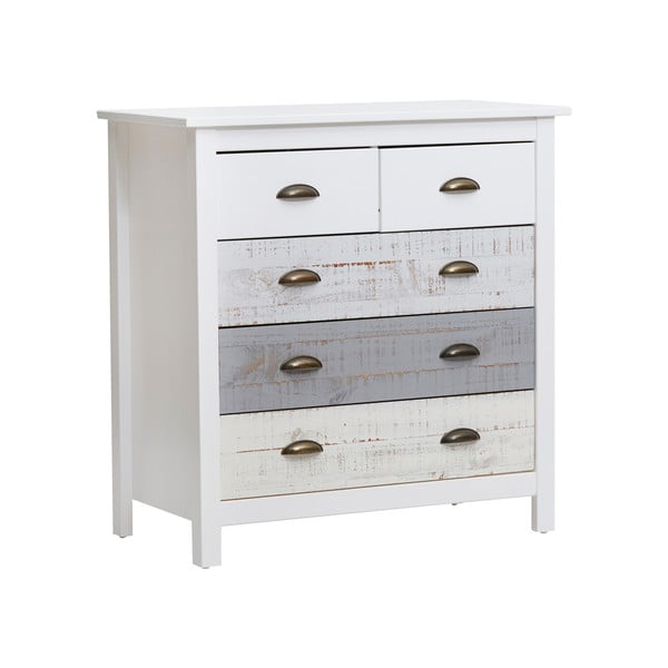 Бяло-сив скрин с 4 чекмеджета , 79 x 80 см Romantica - Marckeric-image-3