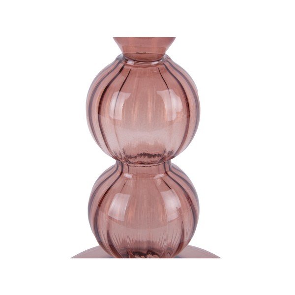 Розов стъклен свещник Swirl Bubbles - PT LIVING-image-2