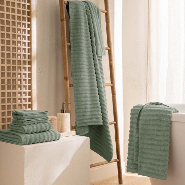 Зелена памучна кърпа от тери 50x90 cm Maya – douceur d'intérieur-image-2