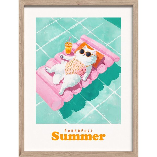 Печатна картина с включена рамка 30x40 cm Purrrfect – Styler