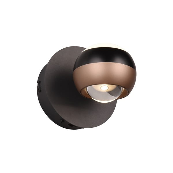 LED лампа за стена ø 10 см в черно-меден цвят Orbit - Trio Select