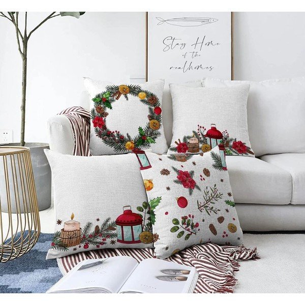 Калъфки за възглавници в комплект 4 бр. с коледни мотиви 43x43 cm Merry Christmas – Mila Home