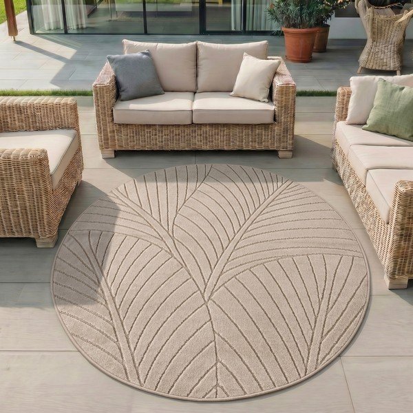 Бежов кръгъл килим за открито и закрито ø 120 cm Nova 1203 – Ayyildiz Carpets-image-1