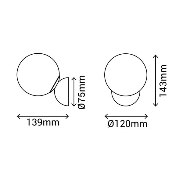 Стенна лампа Bola, ø 12 cm Volga - SULION-image-4