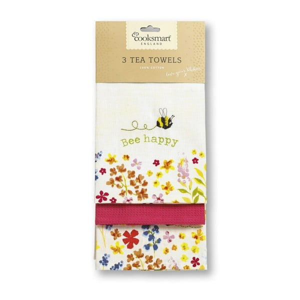 Чаени кърпи и кърпа за съдове в комплект от 4 бр. Bee Happy – Cooksmart ®-image-4