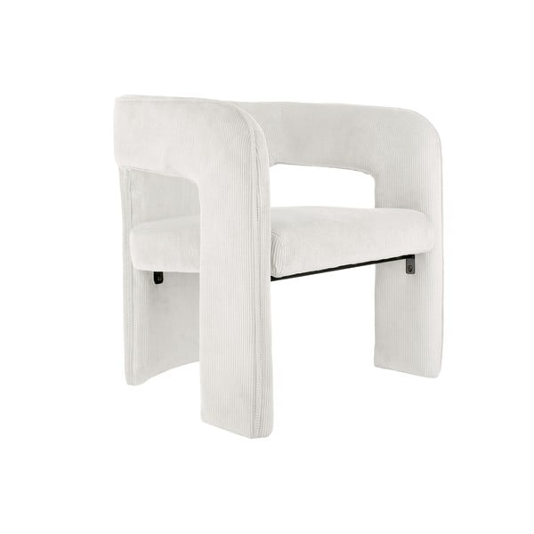 Бяло кресло от рипсено кадифе Vigor – Leitmotiv