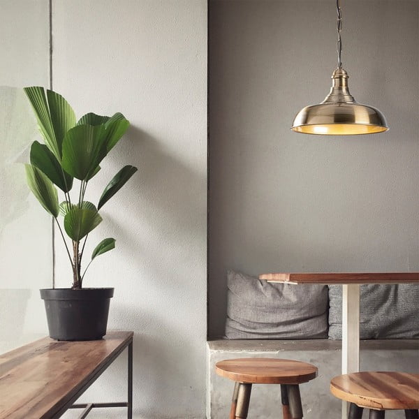 Висящо осветително тяло  в златист цвят с метален абажур ø 32 cm Rosea – Opviq lights-image-1