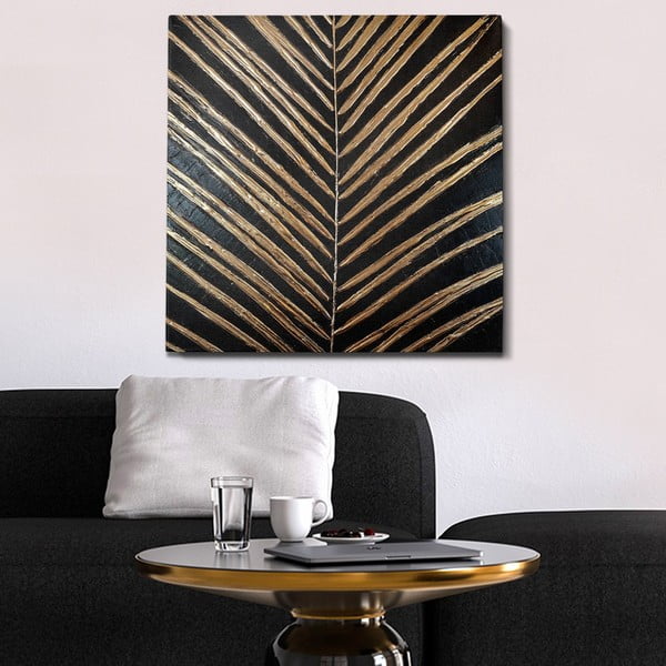 Ръчно рисувана картина 70x70 cm Palm Leaf – Wallity-image-1