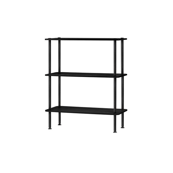 Черен стелаж от декор от дъб  80x90,5x35 cm Teidi – noo.ma