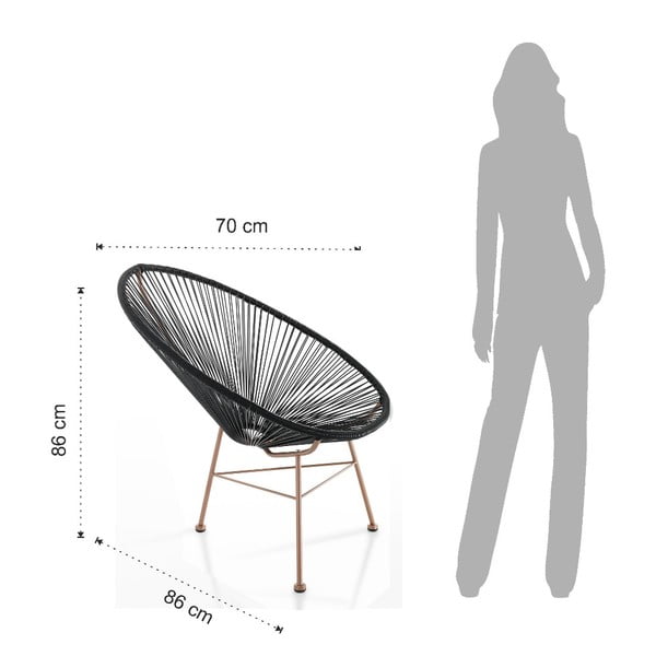 Черен фотьойл, подходящ за употреба на открито Numana - Tomasucci-image-3