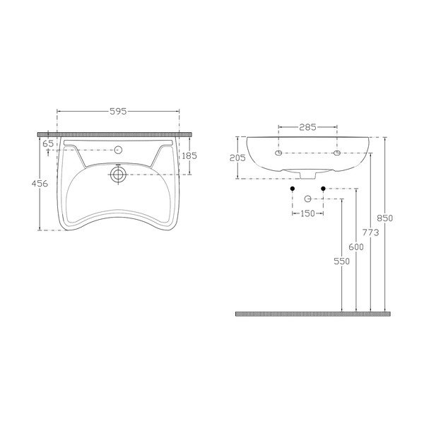 Бяла керамична мивка 59x45,5 cm Handicap – Sapho-image-3