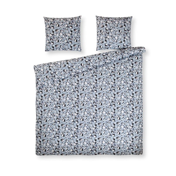 Синьо памучно спално бельо за двойно легло Famke, 200 x 200 cm - Ekkelboom
